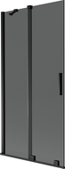 Mexen Velar vanová zástěna 2-křídlová posuvná 90 x 150 cm, grafit, černá - 896-090-000-41-70