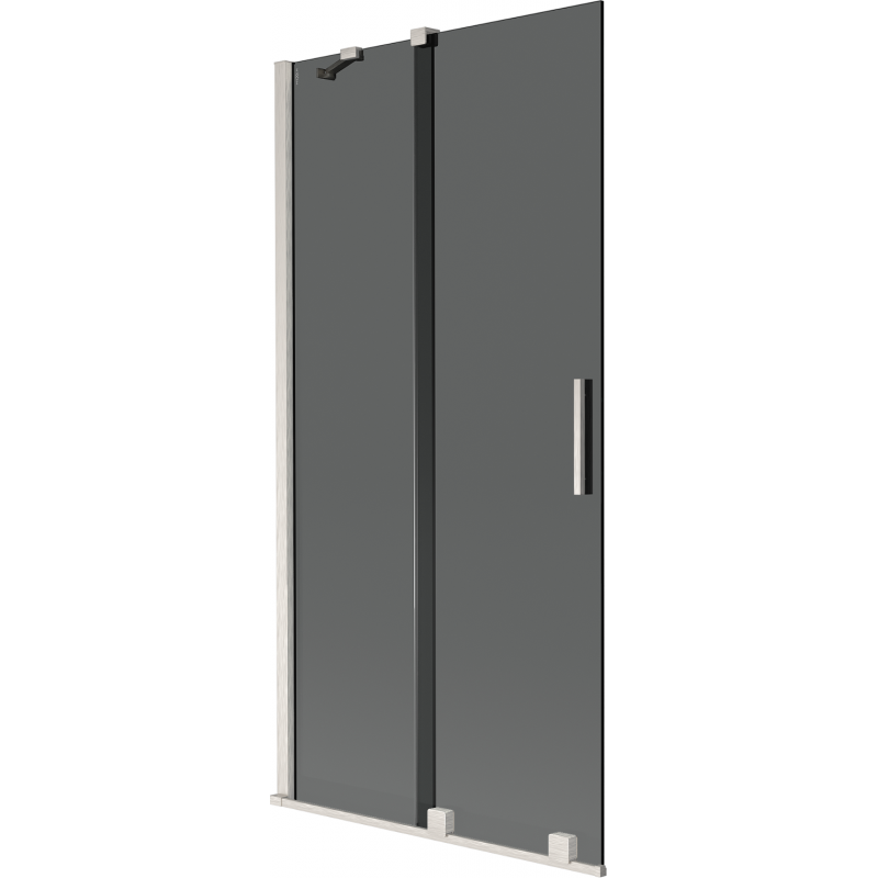 Mexen Velar vanová paraván 2-křídlový posuvný 90 x 150 cm, grafit, kartáčovaný nikl - 896-090-000-41-97
