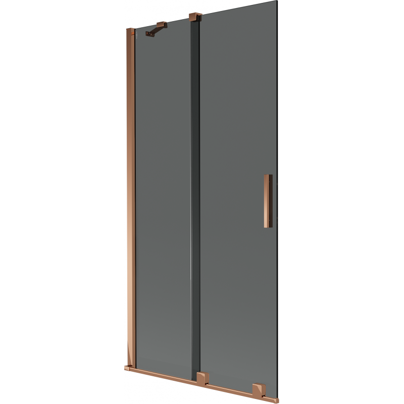 Mexen Velar vanová stěna 2-křídlová posuvná 95 x 150 cm, grafit, růžové zlato - 896-095-000-41-60