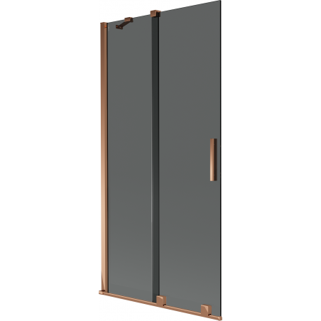 Mexen Velar vanová stěna 2-křídlová posuvná 95 x 150 cm, grafit, růžové zlato - 896-095-000-41-60