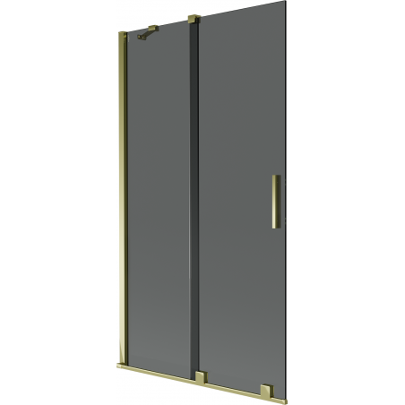 Mexen Velar vanová stěna 2-křídlová posuvná 100 x 150 cm, grafitová, zlatá - 896-100-000-41-50