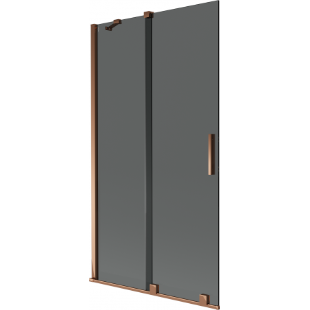 Mexen Velar vanová zástěna 2dílná posuvná 100 x 150 cm, grafit, růžové zlato - 896-100-000-41-60
