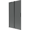 Mexen Velar vanová zástěna 2-křídlová posuvná 100 x 150 cm, grafit, kartáčovaná gun gray - 896-100-000-41-66