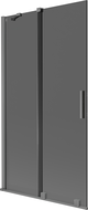 Mexen Velar vanová zástěna 2-křídlá posuvná 100 x 150 cm, grafit, gun metal - 896-100-000-41-95
