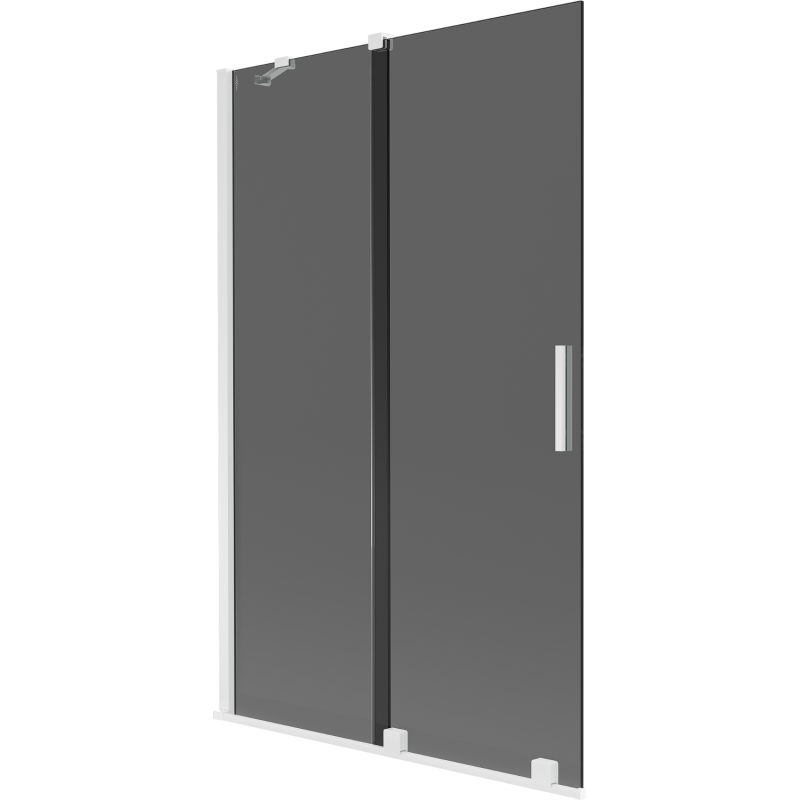 Mexen Velar vanová clona 2-dílná posuvná 110 x 150 cm, grafitová, bílá - 896-110-000-41-20