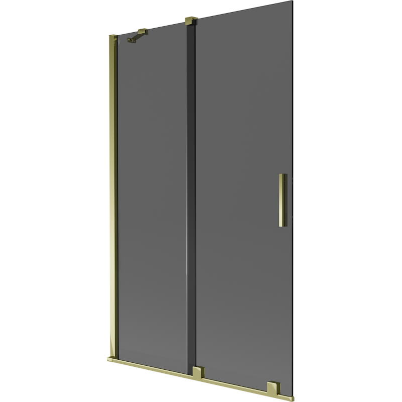 Mexen Velar vanová zástěna 2-křídlová posuvná 110 x 150 cm, grafitová, zlatá - 896-110-000-41-50