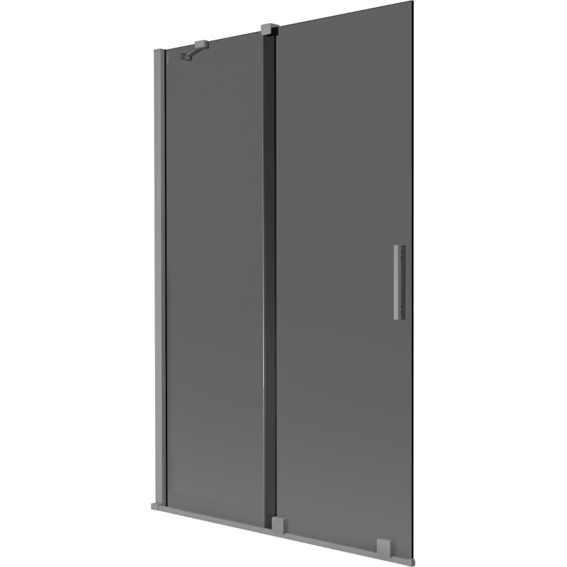 Mexen Velar vanová zástěna 2křídlá posuvná 110 x 150 cm, grafitová, gun metal - 896-110-000-41-95