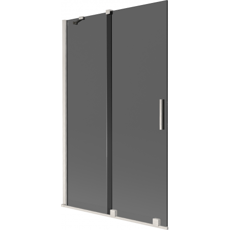 Mexen Velar vanová zástěna dvoukřídlá posuvná 110 x 150 cm, grafit, kartáčovaný nikl - 896-110-000-41-97