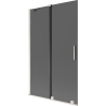 Mexen Velar vanová zástěna dvoukřídlá posuvná 110 x 150 cm, grafit, kartáčovaný nikl - 896-110-000-41-97