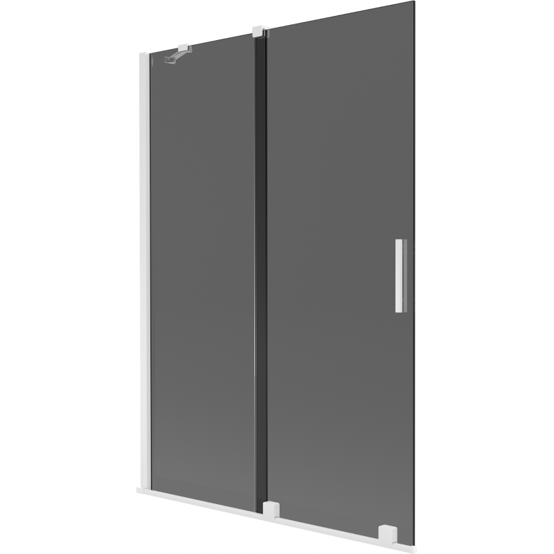 Mexen Velar sprchová zástěna dvoukřídlá posuvná 120 x 150 cm, grafit, bílá - 896-120-000-41-20