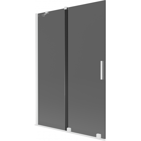 Mexen Velar sprchová zástěna dvoukřídlá posuvná 120 x 150 cm, grafit, bílá - 896-120-000-41-20