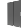 Mexen Velar sprchová zástěna dvoukřídlá posuvná 120 x 150 cm, grafit, bílá - 896-120-000-41-20