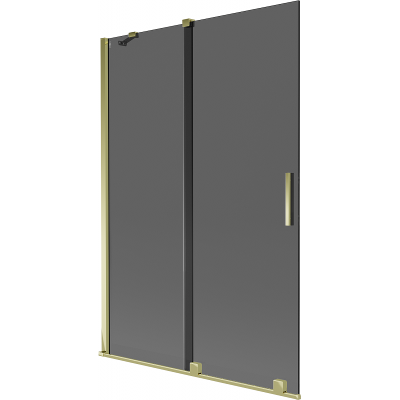 Mexen Velar vanová zástěna 2-dílná posuvná 120 x 150 cm, grafitová, zlatá - 896-120-000-41-50