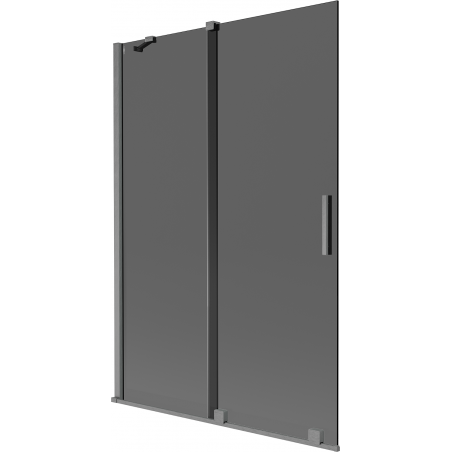 Mexen Velar vanová zástěna dvoukřídlová posuvná 120 x 150 cm, grafit, gun gray kartáčovaný - 896-120-000-41-66