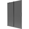 Mexen Velar vanová zástěna dvoukřídlová posuvná 120 x 150 cm, grafit, gun gray kartáčovaný - 896-120-000-41-66
