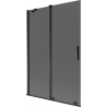 Mexen Velar paravan na vanu 2-dílný posuvný 120 x 150 cm, grafit, černý - 896-120-000-41-70