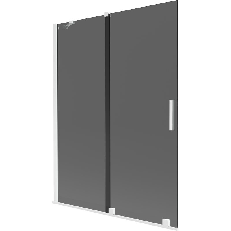 Mexen Velar vana paravan 2dveřový zasouvací 130 x 150 cm, grafit, bílý - 896-130-000-41-20