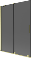 Mexen Velar vanová zástěna, 2-dílná posuvná, 130 x 150 cm, grafit, zlatý kartáčovaný - 896-130-000-41-55