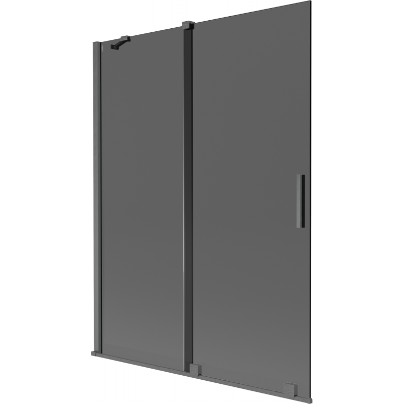 Mexen Velar vanová zástěna 2-křídlová posuvná 130 x 150 cm, grafit, kartáčovaná šedá zbraň - 896-130-000-41-66