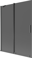 Mexen Velar vanová zástěna 2-křídlová posuvná 130 x 150 cm, grafit, kartáčovaná šedá zbraň - 896-130-000-41-66