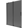 Mexen Velar dvoukřídlá posuvná vanová zástěna 130 x 150 cm, grafit, černá - 896-130-000-41-70