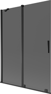 Mexen Velar dvoukřídlá posuvná vanová zástěna 130 x 150 cm, grafit, černá - 896-130-000-41-70