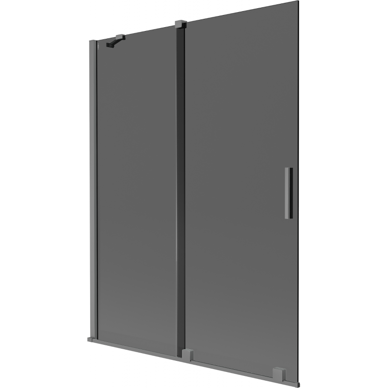 Mexen Velar vanová zástěna 2-dílná posuvná 130 x 150 cm, grafit, gun metal - 896-130-000-41-95