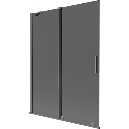 Mexen Velar vanová zástěna 2-dílná posuvná 130 x 150 cm, grafit, gun metal - 896-130-000-41-95