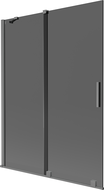 Mexen Velar vanová zástěna 2-dílná posuvná 130 x 150 cm, grafit, gun metal - 896-130-000-41-95