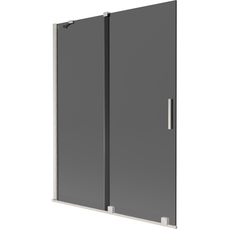 Mexen Velar vana zástěna 2-křídlová posuvná 130 x 150 cm, grafit, kartáčovaný nikl - 896-130-000-41-97