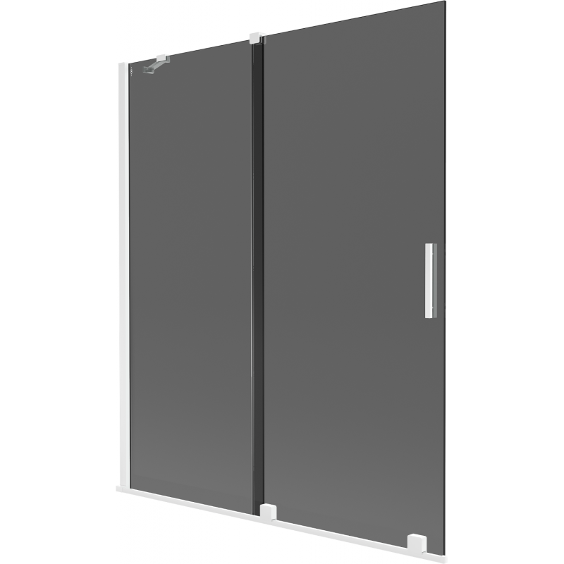 Mexen Velar vanová zástěna 2-křídlová posuvná 140 x 150 cm, grafit, bílá - 896-140-000-41-20