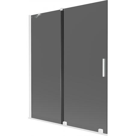 Mexen Velar vanová zástěna 2-křídlová posuvná 140 x 150 cm, grafit, bílá - 896-140-000-41-20