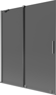 Mexen Velar vanová zástěna, dvoukřídlá, posuvná, 140 x 150 cm, grafitová, gun metal - 896-140-000-41-95