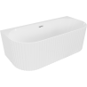Mexen Sella volně stojící, stěnová vana, vroubkovaná 150 x 75 cm, bílá lesklá, přepad chrom - 52711507500-01