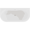 Mexen Sella volně stojící přisazená vana vroubkovaná 150 x 75 cm, bílý lesk, přepad kartáčovaný nikl - 52711507500-97
