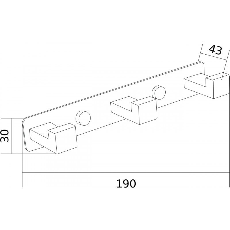 Mexen trojitý háček na ručník, černý - 709263-70