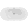 Mexen Paola volně stojící vana ryhovaná 150 x 75 cm, bílá mat, černý přepad - 52721507501-70