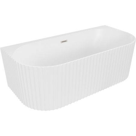 Mexen Sella volně stojící akrylátová vana ke stěně 150 x 75 cm, bílá mat, přepad kartáčovaný nikl - 52711507501-97