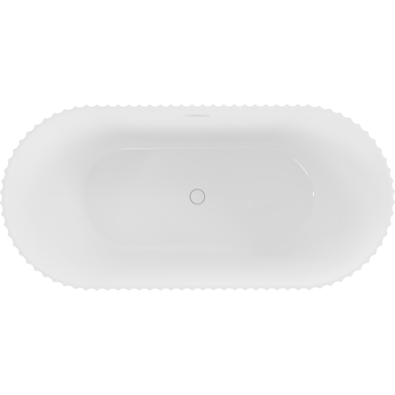 Mexen Paola volně stojící vana rýhovaná 170 x 80 cm, bílý lesk, bílý přepad - 52721708000-20