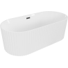 Mexen Paola volně stojící vana vroubkovaná 170 x 80 cm, bílá lesk, černý přepad - 52721708000-70