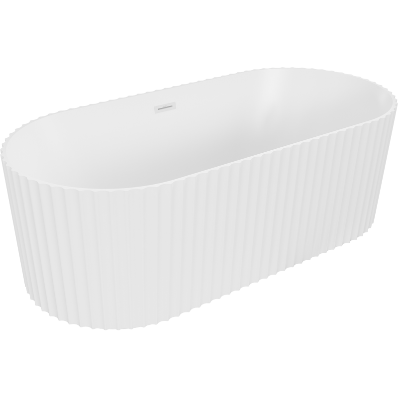 Mexen Paola volně stojící vana rýhovaná 170 x 80 cm, bílá mat, bílý přepad - 52721708001-20