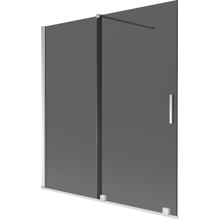 Mexen Velar vanová zástěna 2-křídlová posuvná 150 x 150 cm, grafit, chrom - 896-150-000-41-01