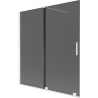 Mexen Velar vanová zástěna 2-křídlá posuvná 150 x 150 cm, grafitová, bílá - 896-150-000-41-20