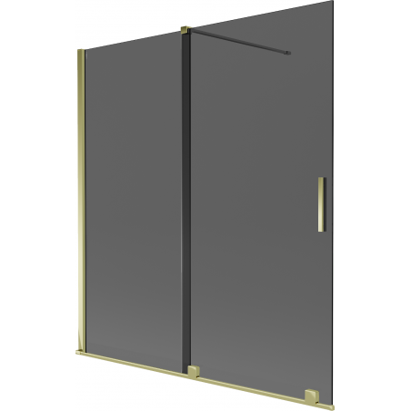 Mexen Velar 2křídlý posuvný vanový paravan 150 x 150 cm, grafit, zlatý - 896-150-000-41-50
