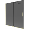 Mexen Velar vanová zástěna 2-křídlová posuvná 150 x 150 cm, grafit, zlatý kartáčovaný - 896-150-000-41-55