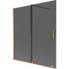 Mexen Velar dvoukřídlá vanová zástěna posuvná 150 x 150 cm, grafit, kartáčovaná měď - 896-150-000-41-65