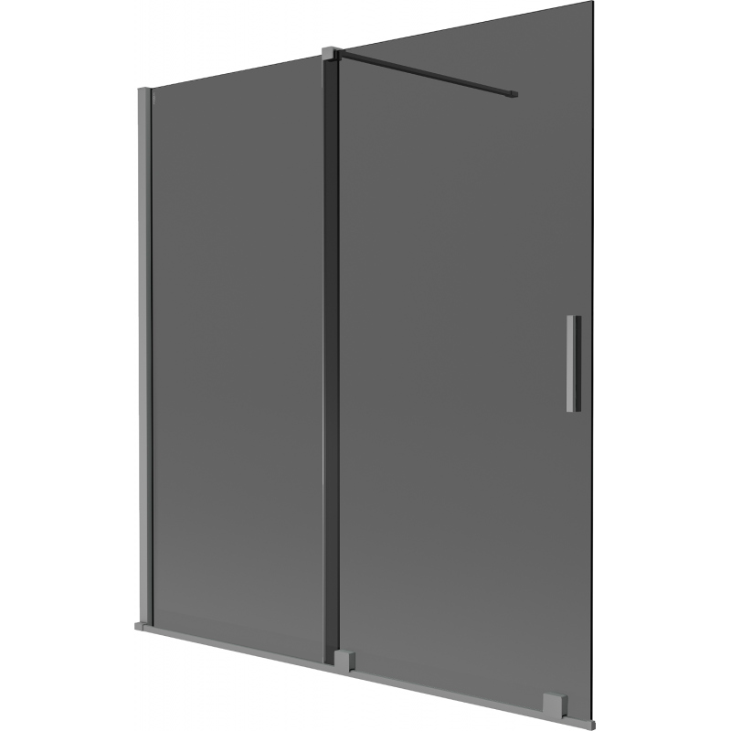 Mexen Velar vanová zástěna 2-křídlová posuvná 150 x 150 cm, grafit, gun metal - 896-150-000-41-95