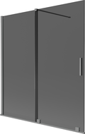 Mexen Velar vanová zástěna 2-křídlová posuvná 150 x 150 cm, grafit, gun metal - 896-150-000-41-95