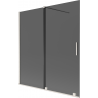 Mexen Velar vanová zástěna, 2-dílná roztažitelná, 150 x 150 cm, grafit, kartáčovaný nikl - 896-150-000-41-97