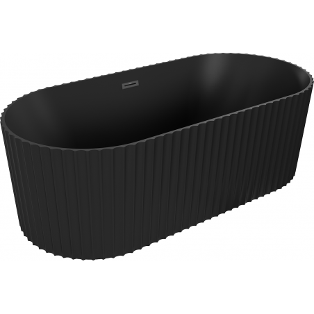 Mexen Paola volně stojící vanová reliéfní 170 x 80 cm, černá matná, černý přepad - 52721708071-70